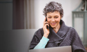 woman on phone
